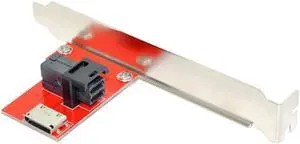 PCI-Express 4.0 Mini SAS HD SFF-8643 to Oculink SFF-8611 SFF-8612 PCBA Female Adapter With Bracket PCI-Express 4.0 Mini SAS HD SFF-8643 to Oculink SFF-8611 SFF-8612 PCBA Female Adapter With Bracket