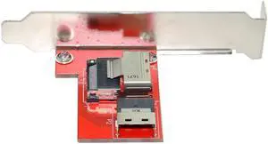 PCI-Express 4.0 Slimline SAS SFF-8654 to Mini SAS SFF-8087 PCBA Female Adapter With Bracket
