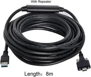 Chenyang 8 Meters USB 3.1 Type-C Dual Screws Locking to Standard USB3.0 Data Cable Mount Type for Camera Recorder