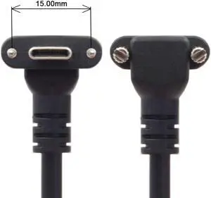 USB 3.1 Type-C Dual Screw Locking to USB3.0 Data GL3523 Repeater Cable 90 Degree for Camera Oculus Quest Link