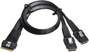 PCI-E Ultraport Slimline SAS Slim 4.0 SFF-8654 8i 74pin to Dual SFF-8087 Mini SAS Cable PCI-Express