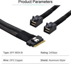 Mini SAS HD PCI-E Ultraport Slimline Cable PCI-Express 74pin to Dual SFF-8643 4i SAS Slim 4.0 SFF-8654 8i