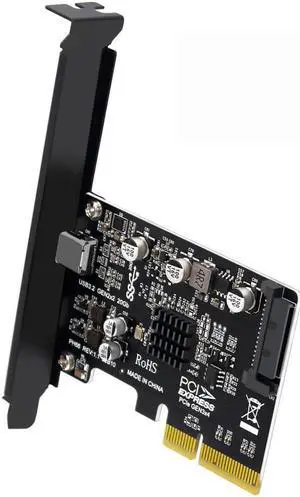 For Desktop Motherboard USB 3.2 Gen2 Type-C 20Gbps USB-C to PCI-E 4X Express Card Adapter