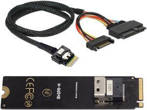 NGFF M-Key NVME to SFF-8654 Slimline SAS Card Adapter and U.2 U2 SFF-8639 NVME PCIe SSD Cable for Mainboard SSD