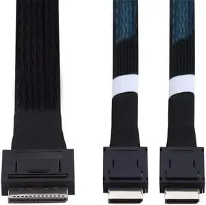 OCuLink PCIe PCI-Express SFF-8611 8x 8-Lane to Dual SFF-8611 Oculink 4x SSD Data Active Cable 50cm