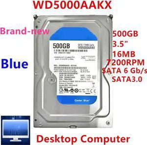 HDD For WD Blue 500GB 3.5" SATA 6 Gb/s 16MB 7.2K For Internal HDD For Desktop Hard Drive For WD5000AAKX WD5000AAKS