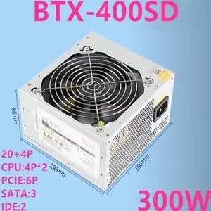 PC PSU For Great Wall Brand Desktop Silent Computer Power Supply Rated 300W Peak 400W Power Supply BTX-400SD