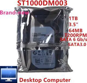 HDD For Seagate Brand 1TB 3.5" SATA 6 Gb/s 64MB 7200RPM For Internal HDD For Desktop Computer HDD For ST1000DM003