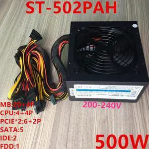PSU For Seventeam R9 490 550 560  650 710 720  730 740 940 1030 1050 1060 1070 1080Ti 500W Power Supply ST-502PAH
