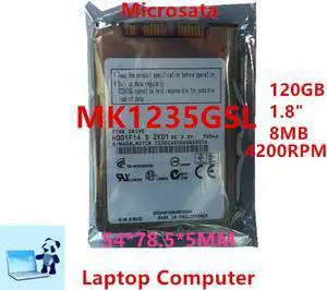 HDD For Toshiba 120G 1.8" Micro SATA 3 Gb/s 8MB 4200RPM For Internal Hard Disk For Notebook HDD For MK1235GSL