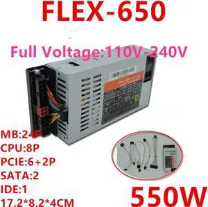 PSU For XinHang ITX Flex Nas Small 1U Full Modular 80plus Gold K39 K35 S3 M41M24 550W Power Supply FLEX-650
