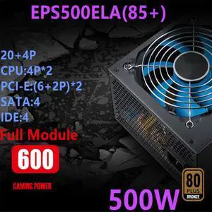PC PSU For Golden Field Brand Full Module Double CPU Broad Mute Rated 500W Peak 600W Power Supply EPS500ELA(85+)