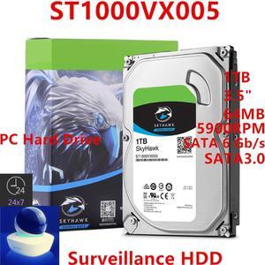 HDD For Seagate Skyhawk 1TB 3.5" SATA 64MB 5900RPM For Internal HDD For Surveillance HDD For ST1000VX005 ST1000VX008