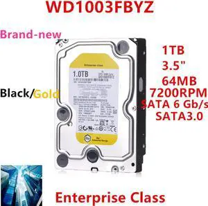 HDD For WD Brand Black/Gold 1TB 3.5" SATA 6 Gb/s 64MB 7200RPM For Internal HDD For Enterprise Class HDD For WD1003FBYZ