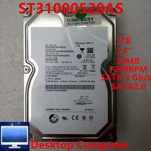 HDD For Seagate 1TB 3.5" SATA 3 Gb/s 32MB 7200RPM For Internal Hard Disk For Desktop Hard Drive For ST31000528AS