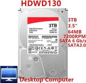 HDD For Toshiba 3TB 3.5" PMR SATA 6 Gb/s 64MB 7200RPM For Internal Hard Disk For Desktop Hard Drive For HDWD130