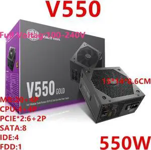 PSU For Cooler Master Brand ATX 80plus Gold Full Module Game Mute Power Supply 550W Switching Power Supply V550