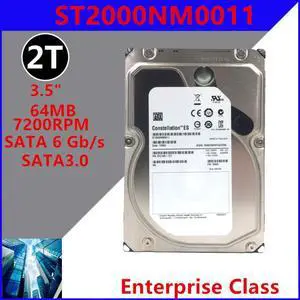 HDD For Seagate 2TB 3.5" SATA 6 Gb/s 64MB 7200RPM For Internal HDD For Enterprise Class HDD For ST2000NM0011