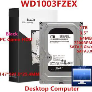 HDD For WD Black 1TB 3.5" SATA 6 Gb/s 64MB 7.2K For Internal Hard Disk For Desktop Game Hard Drive For WD1003FZEX