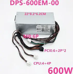 PSU For Dell 3050 3060 3080 3681 5050 5060 5090 7071 7050 7060 7080 5880 V3667 V3470 6Pin 600W Power Supply DPS-600EM-00
