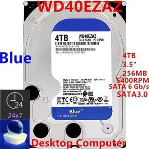 HDD For WD Blue 4TB 3.5" SATA 6 Gb/s 256MB 5400RPM For Internal Hard Disk For Desktop Hard Drive For WD40EZAZ