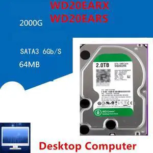 HDD For WD Green 2TB 3.5" SATA 6 Gb/s 64MB 7200RPM For Internal HDD For Surveillance HDD For WD20EARX WD20EARS