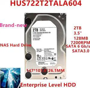 HDD For WD 2TB 3.5" SATA 6 Gb/s 128MB 7200RPM For Internal Hard Disk For Enterprise Level HDD For HUS722T2TALA604