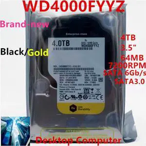 HDD For WD Black/Gold 4TB 3.5" SATA 64MB 7200RPM For Internal Hard Disk For Enterprise Class HDD For WD4000FYYZ