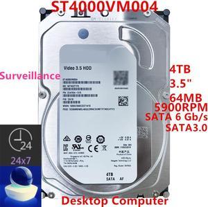 HDD For Seagate 4TB 3.5" SATA 6 Gb/s 64MB 5900RPM For Internal Hard Drive For Surveillance HDD For ST4000VM004