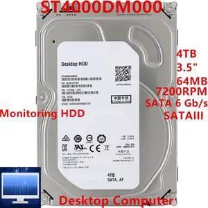 HDD For Seagate 4TB 3.5" SATA 6 Gb/s 64MB 7200RPM For Internal HDD For Desktop Computer HDD For ST4000DM000