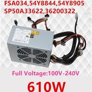 PSU For Lenovo Thinkstation S30 610W Switching Power Supply FSA034 54Y8844 54Y8905 SP50A33622 36200322