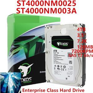 HDD For Seagate Exos 4TB 3.5" 7.2K SAS 128MB For Internal HDD For Enterprise HDD For ST4000NM0025 ST4000NM003A