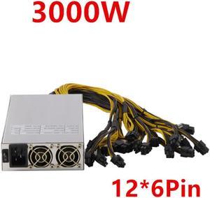 Miner PSU For ZUMAX 1U Single 12V 12*6Pin Mining Power Supply 3000W