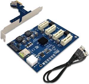 PCIE 1 to 4 Port 1X Adapter Board PCI Express Multiplier Riser Card PCI-E 16X Riser GPU Graphics Adapter for Mining
