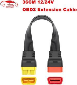 Full 16Pin 36CM OBD2 Auto Extension Connector Cable 12/24V Male To Female Automotive Car Scanner Tool PK Thinkdiag Launch Cable