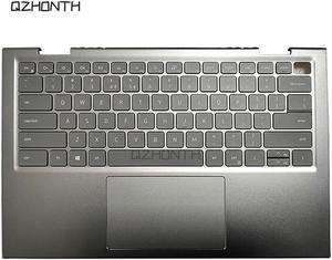 Laptop For Dell Inspiron 5410 5415 2-in-1 Palmrest Upper Case with Backlit Keyboard Touchpad (Silver)