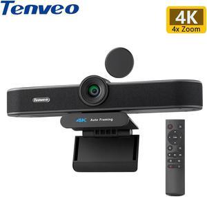 VA300C 4K EPTZ Webcam Conference Webcam 8MP 4x Digital Zoom with Auto Framing USB PC Web Camera for Vmix OBS Live Streaming Computer Video Call Streaming Meeting Works for Desktop Microsoft Teams Zoom
