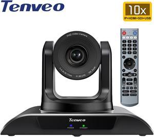 Tenveo PTZ Camera HDMI with 3G SDI USB and RJ45 Outputs 1080P 60fps Webcam with 10X Optical Zoom for Broadcast Business Meetings Church Events Education Works with Zoom Teams OBS YouTube