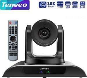 Tenveo VHD-10H 10X Optical Zoom 1080P 60FPS USB PTZ Camera with HDMI Video Conferencing Camera, Works with Skype Zoom Teams vMix OBS, for Business Meeting, Church Live Streaming and Education
