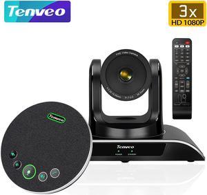 Tenveo All in One Conference System 3X Zoom HD1080p PTZ Video Conference Camera USB-Plug-N-Play with M3 USB Bluetooth Conference Speakerphone (VHD3U+M3)