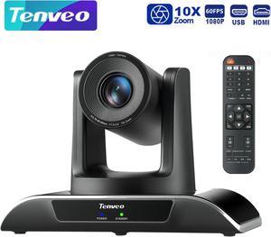 Tenveo PTZ Camera 10X Optical Zoom Video Conference Camera HD1080p 60fps USB3.0|HDMI Conference Camera for Conference businese meeting Church Education Work With OBS Zoom Google Meet Teams