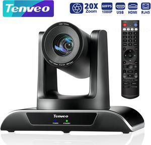 Tenveo VHD20H Conference Room Camera 20X Optical Zoom HD 1080P 60fps USB HDMI RJ45 IP PTZ Camera Supports Skype Zoom Teams OBS Windows Mac for Business Meeting Church Education Medical Live Streaming
