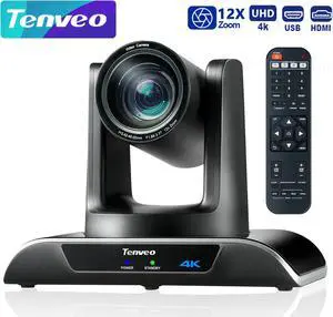 Tenveo VHDPRO12U-4K 4K PTZ Conference Room Camera 12X Optical Zoom USB3.0/HDMI Wide View Angle 4K PTZ Camera for Video Conference Church Services Worship 
Events Skype/Zoom/OBS/YouTube Live Streaming