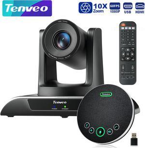 Tenveo Video Conference System 10X Optical Zoom Conference Room Camera USB/HDMI Video Oputput with Bluetooth Microphone Speaker for Business Meeting Education Works with Teams Zoom OBS(VHDPRO10U+M3B)