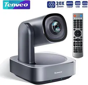 Tenveo VL20H PTZ Camera with 20X Optical Zoom  1080P 60fps Wide View Angle USB3.0/HDMI Video Outputs Works with Zoom Skype Teams for Video Conference Red Dot Design Winner