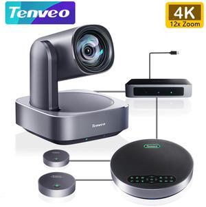 Tenveo VA512Group-EX All-in-One 4K PTZ Conference Camera with Bluetooth Speakerphone System 2 Expansion mics 12X Optical Zoom Wide View Angle Lens Works with Zoom Skype Teams