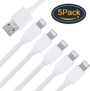 iPhone Charger Cable Lightning Charger Cable 5 Pack 1FT USB Fast Charging Cords Cables Compatible iPhone XS/Max/XR/X/8/8Plus/7/7P/6S/iPad/IOS