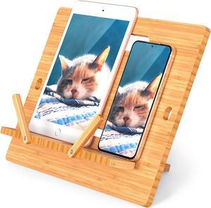 Beebo Beabo Bamboo Cell Phone Tablet Stand,Original creation,Adjustable Lazy Bamboo Tablet Stand Desktop Cell Phone Stand Holder Dock Creative Mobile Phone Bracket Stand