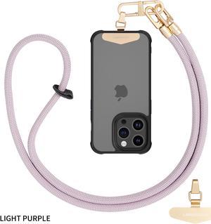 Beebo Beabo Mobile Phone Lanyard,with Stainless steel Clip Lanyard,Crossbody Lanyard,Anti Loss Card Strip Style Universal Phone Case Strap(12 Colors 120CM) Light Purple