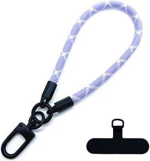 Beebo Beabo Adjustable Phone Lanyard Diameter Outdoor Universal Case Crossbody Shoulder Card Neck Cord Clip Hang Anti-lost Wrist Strap(30CM 5 Colors) Purple and White